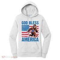 Bigfoot Holding Firework God Bless America Women's Hoodie thumb 0