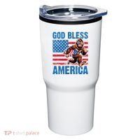 Bigfoot Holding Firework God Bless America Tumbler thumb 0