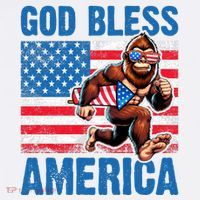 Bigfoot Holding Firework God Bless America Ornament thumb 1