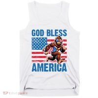 Bigfoot Holding Firework God Bless America Tank Top thumb 0
