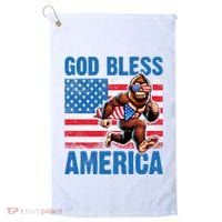 Bigfoot Holding Firework God Bless America Golf Towel thumb 0