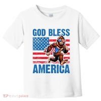 Bigfoot Holding Firework God Bless America Toddler T-Shirt thumb 0