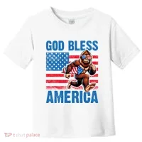 Bigfoot Holding Firework God Bless America Toddler T-Shirt thumb 0