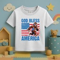 Bigfoot Holding Firework God Bless America Toddler T-Shirt thumb 3