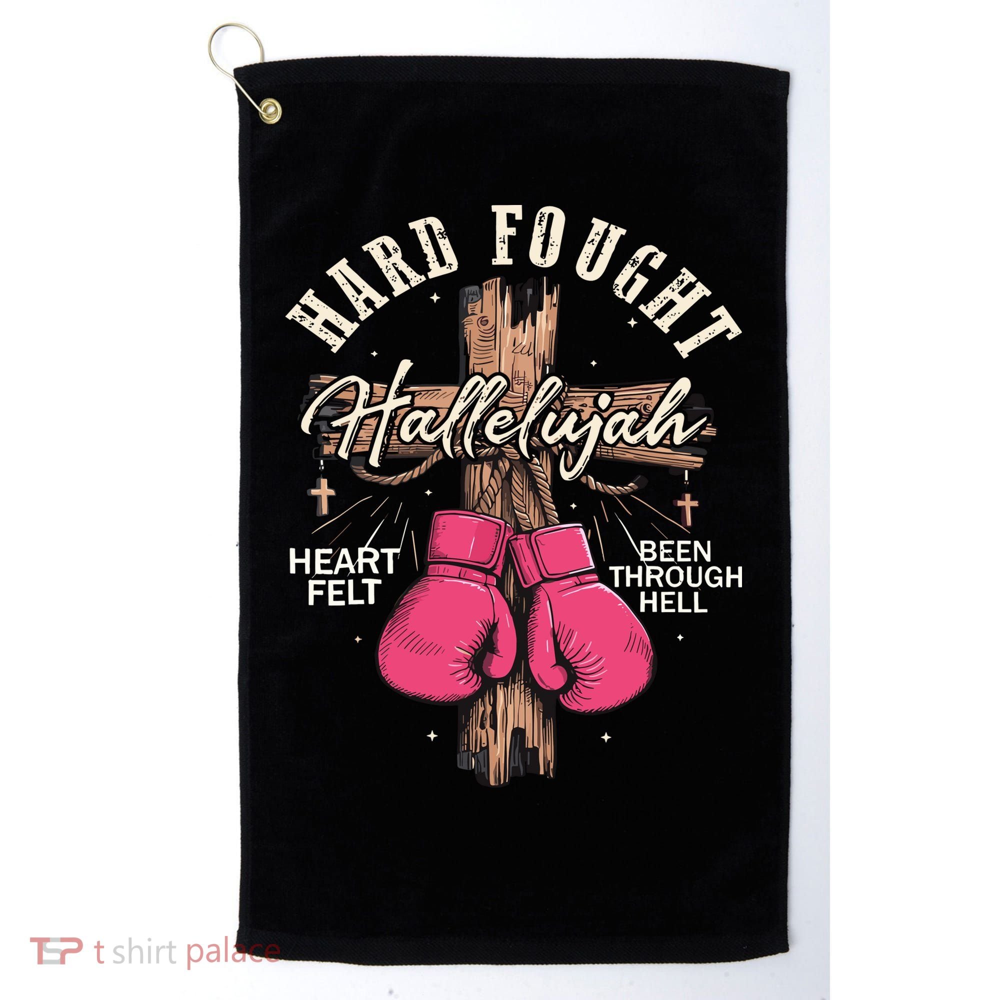 Brandon Hard Fought Hallelujah Praise Jesus Golf Towel
