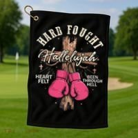 Brandon Hard Fought Hallelujah Praise Jesus Golf Towel thumb 1