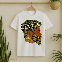 Best Happy Father’s Day Black Father King Afro African Man T-Shirt thumb 2