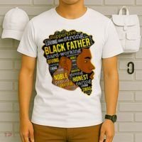 Best Happy Father’s Day Black Father King Afro African Man T-Shirt thumb 6