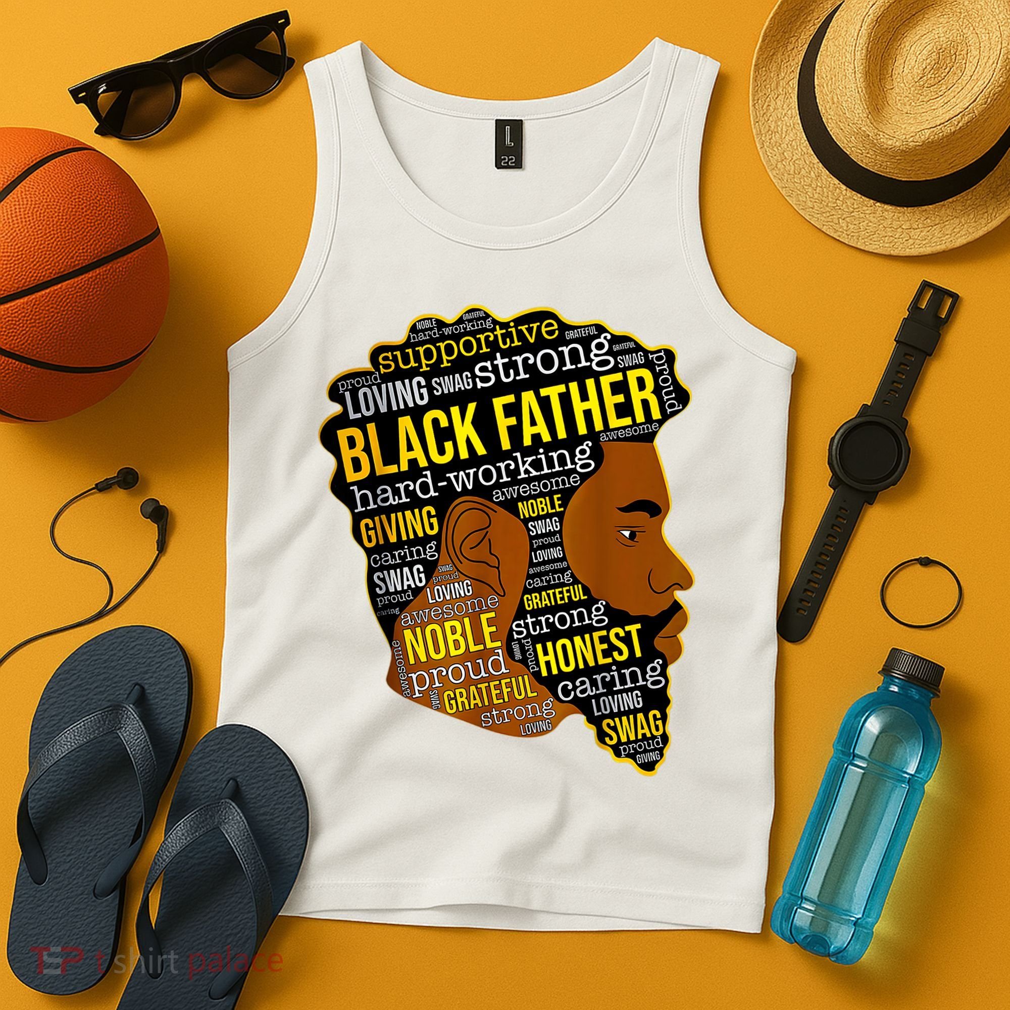 Best Happy Father’s Day Black Father King Afro African Man Tank Top
