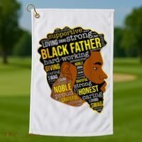 Best Happy Father’s Day Black Father King Afro African Man Golf Towel thumb 1