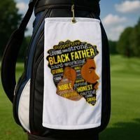 Best Happy Father’s Day Black Father King Afro African Man Golf Towel thumb 2