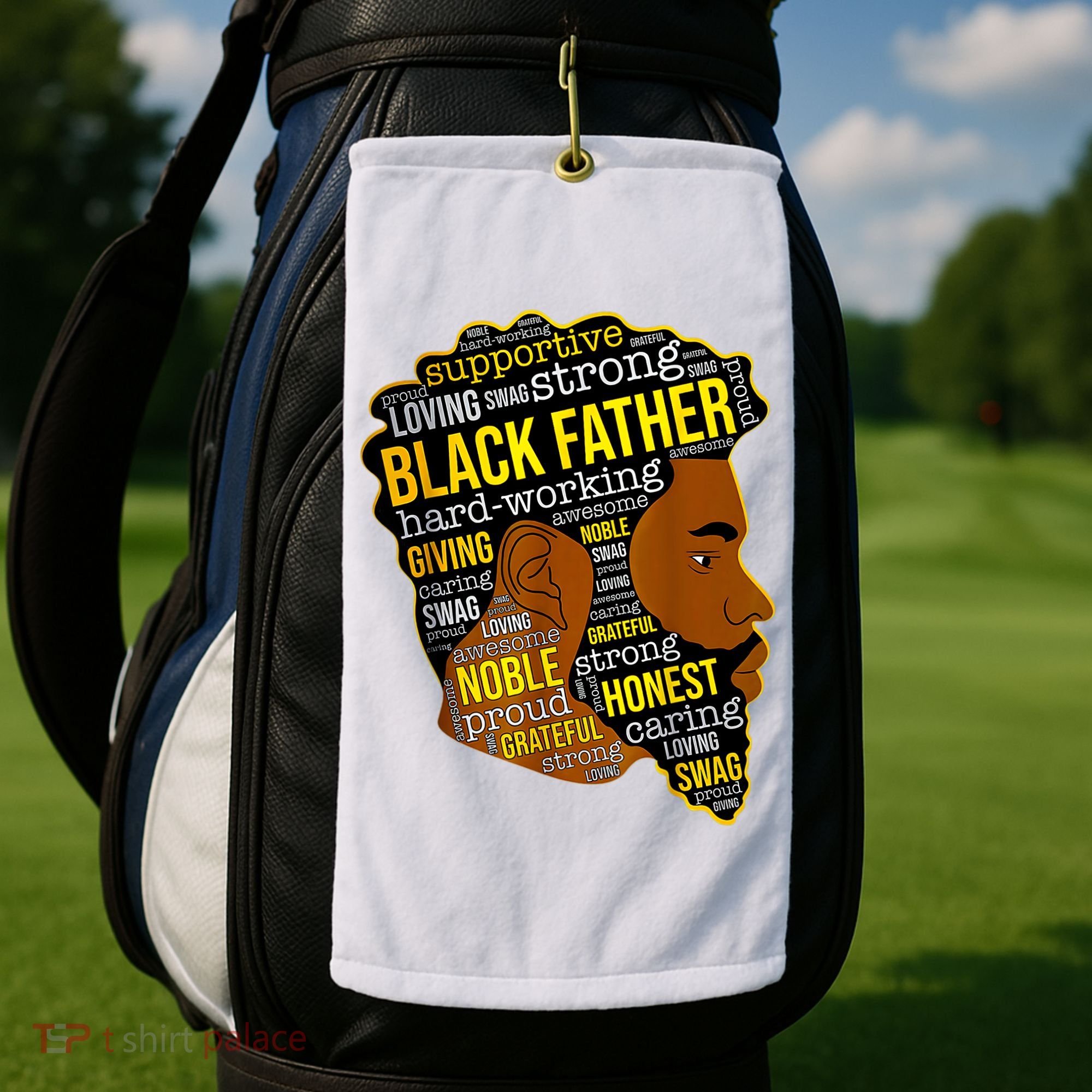 Best Happy Father’s Day Black Father King Afro African Man Golf Towel