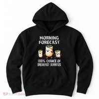 Breakfast Humor Funny Morning Forecast Breakfast Burrito Hoodie thumb 0