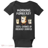 Breakfast Humor Funny Morning Forecast Breakfast Burrito Baby Bodysuit thumb 0