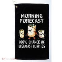 Breakfast Humor Funny Morning Forecast Breakfast Burrito Golf Towel thumb 0