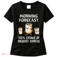 Breakfast Humor Funny Morning Forecast Breakfast Burrito Women's T-Shirt thumb 0