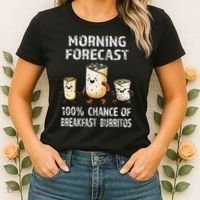 Breakfast Humor Funny Morning Forecast Breakfast Burrito Women's T-Shirt thumb 2