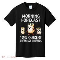 Breakfast Humor Funny Morning Forecast Breakfast Burrito Kids T-Shirt thumb 0