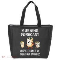 Breakfast Humor Funny Morning Forecast Breakfast Burrito Tote Bag thumb 0