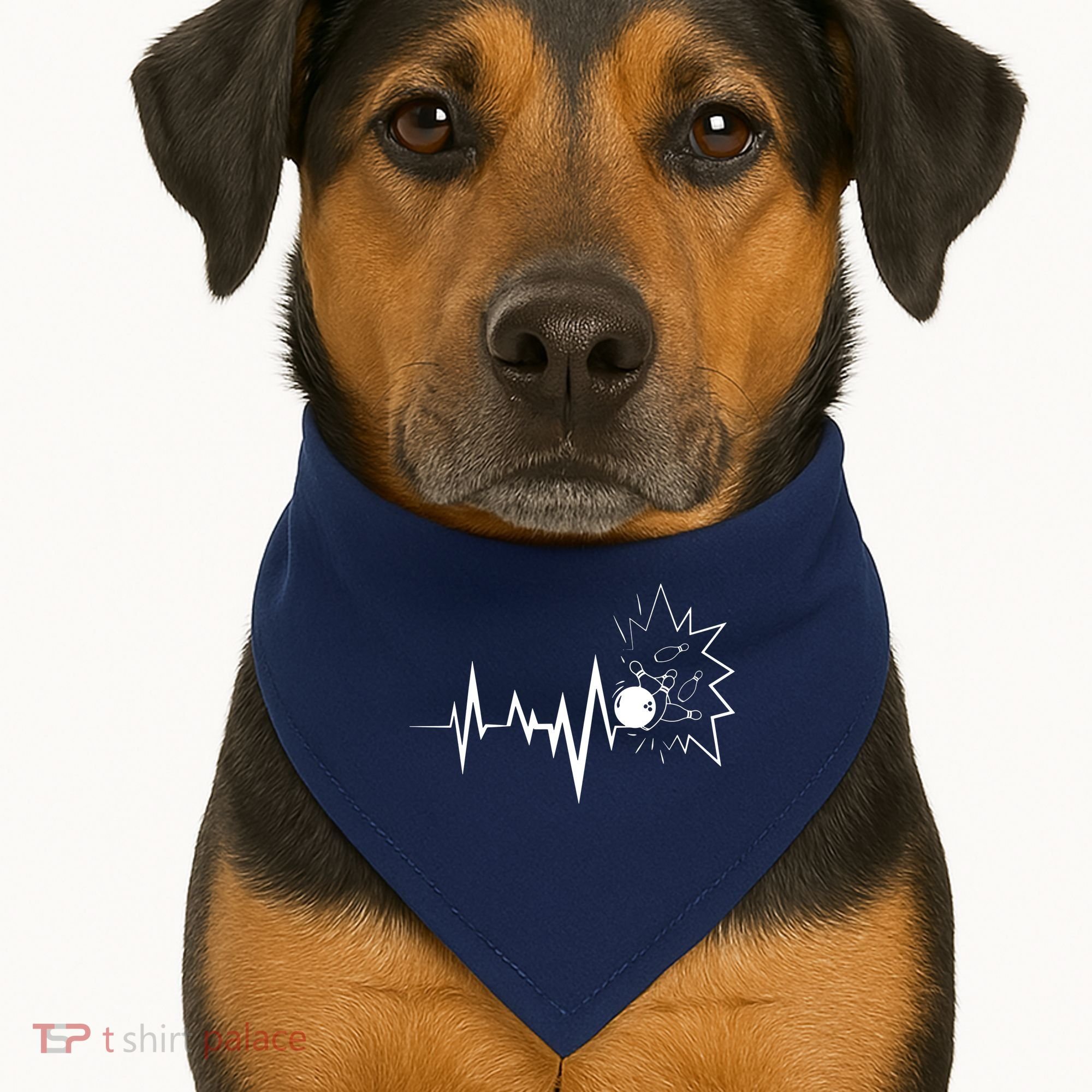 Bowling Heartbeat For Bowling Lovers And Players USA-Made Doggie Bandana