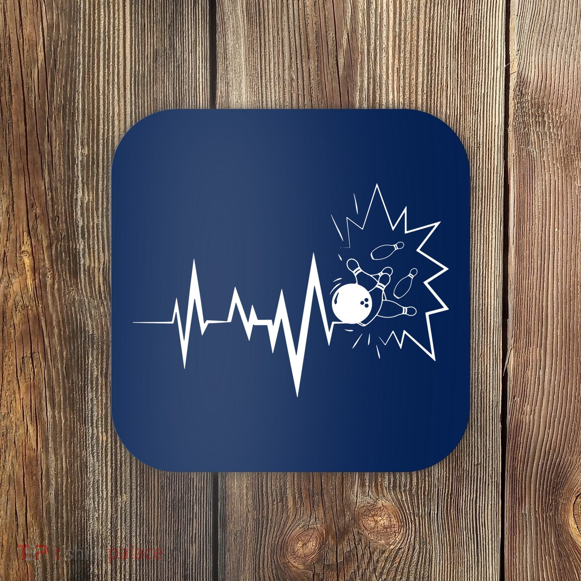 Bowling Heartbeat For Bowling Lovers And Players Coaster
