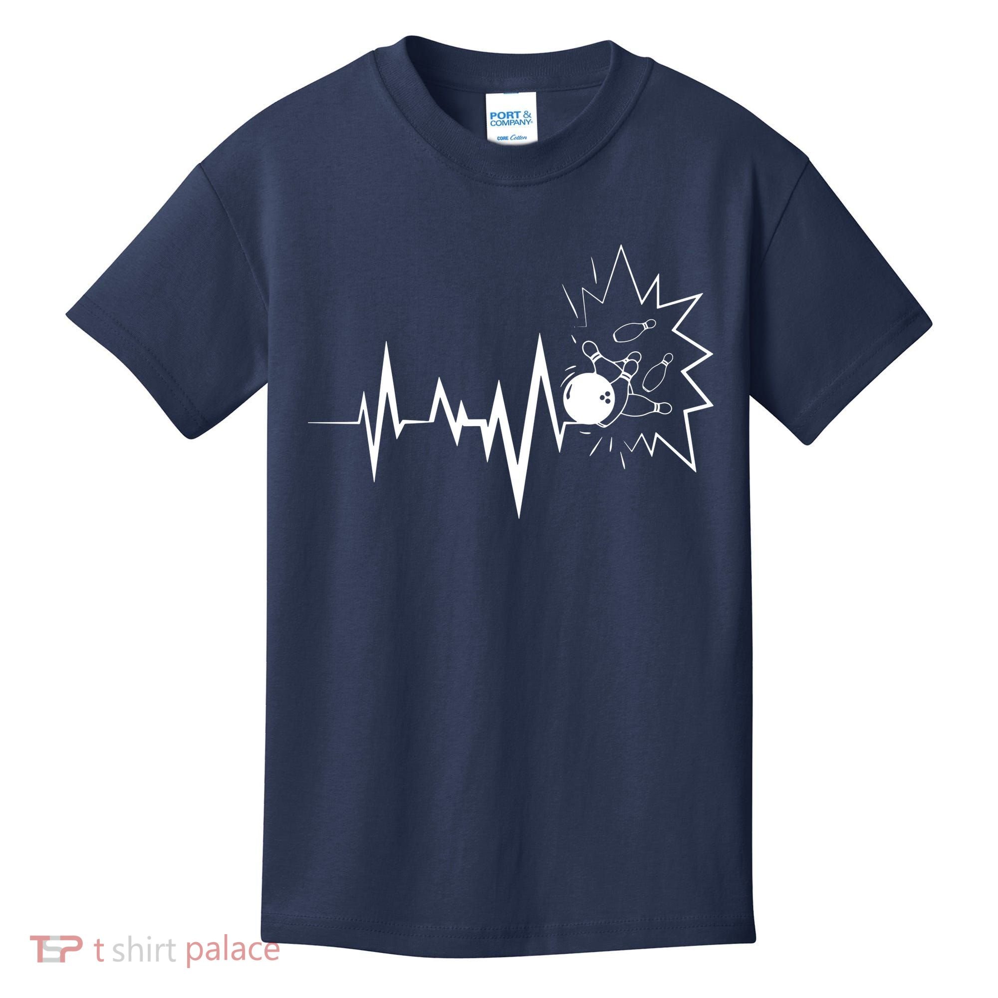 Bowling Heartbeat For Bowling Lovers And Players Kids T-Shirt