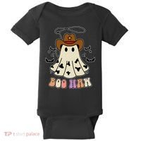 Boo Haw Ghost Western Cowboy Cowgirl Halloween Baby Bodysuit thumb 0