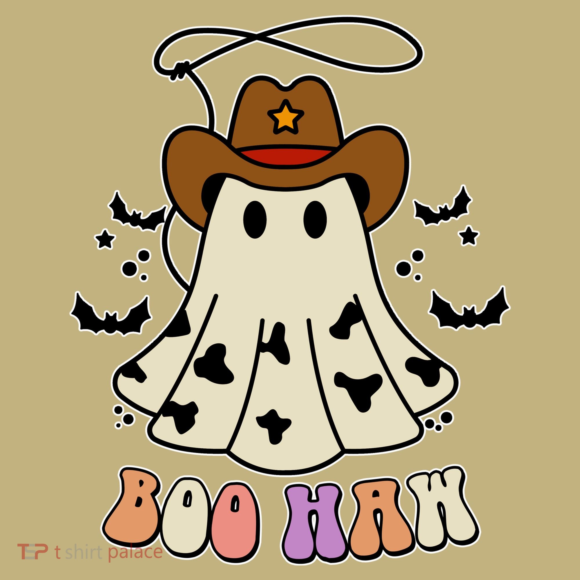Boo Haw Ghost Western Cowboy Cowgirl Halloween Hoodie