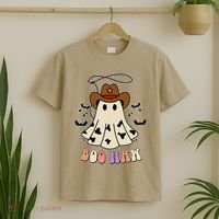 Boo Haw Ghost Western Cowboy Cowgirl Halloween T-Shirt thumb 2