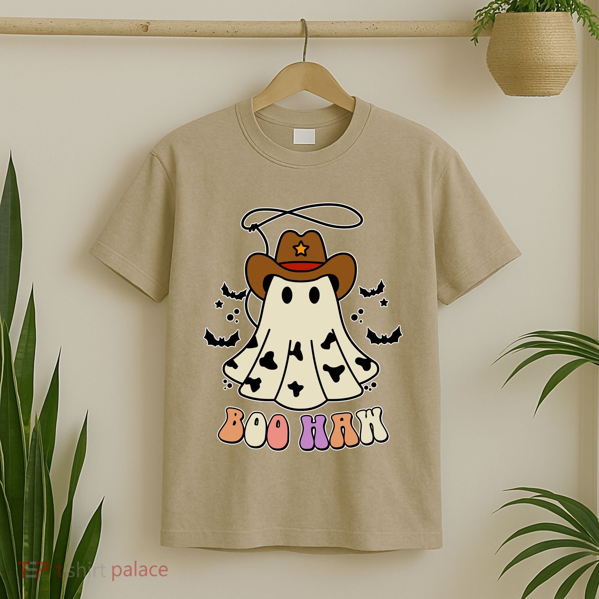 Boo Haw Ghost Western Cowboy Cowgirl Halloween T-Shirt