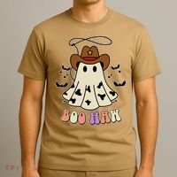 Boo Haw Ghost Western Cowboy Cowgirl Halloween T-Shirt thumb 3