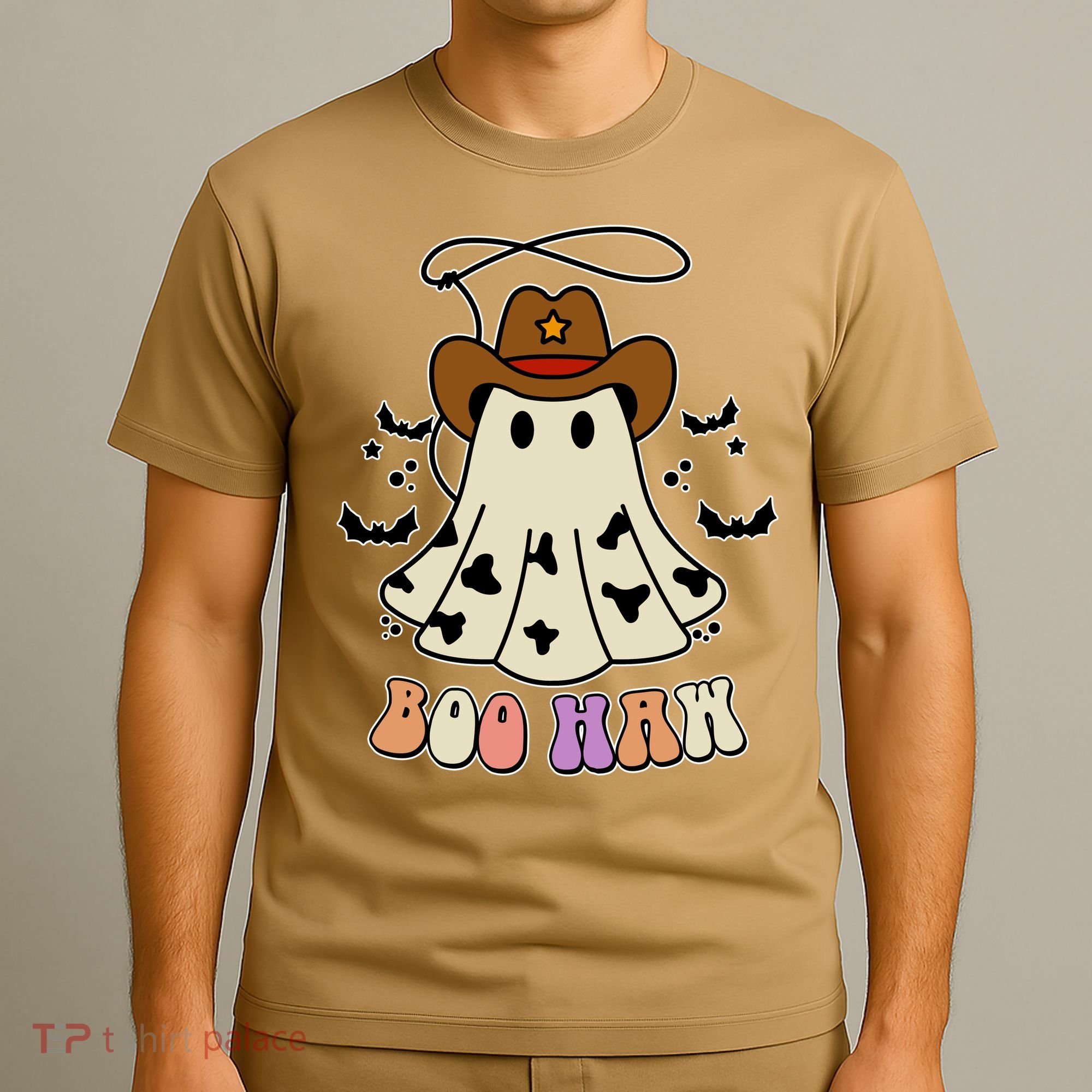 Boo Haw Ghost Western Cowboy Cowgirl Halloween T-Shirt