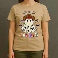 Boo Haw Ghost Western Cowboy Cowgirl Halloween T-Shirt thumb 4
