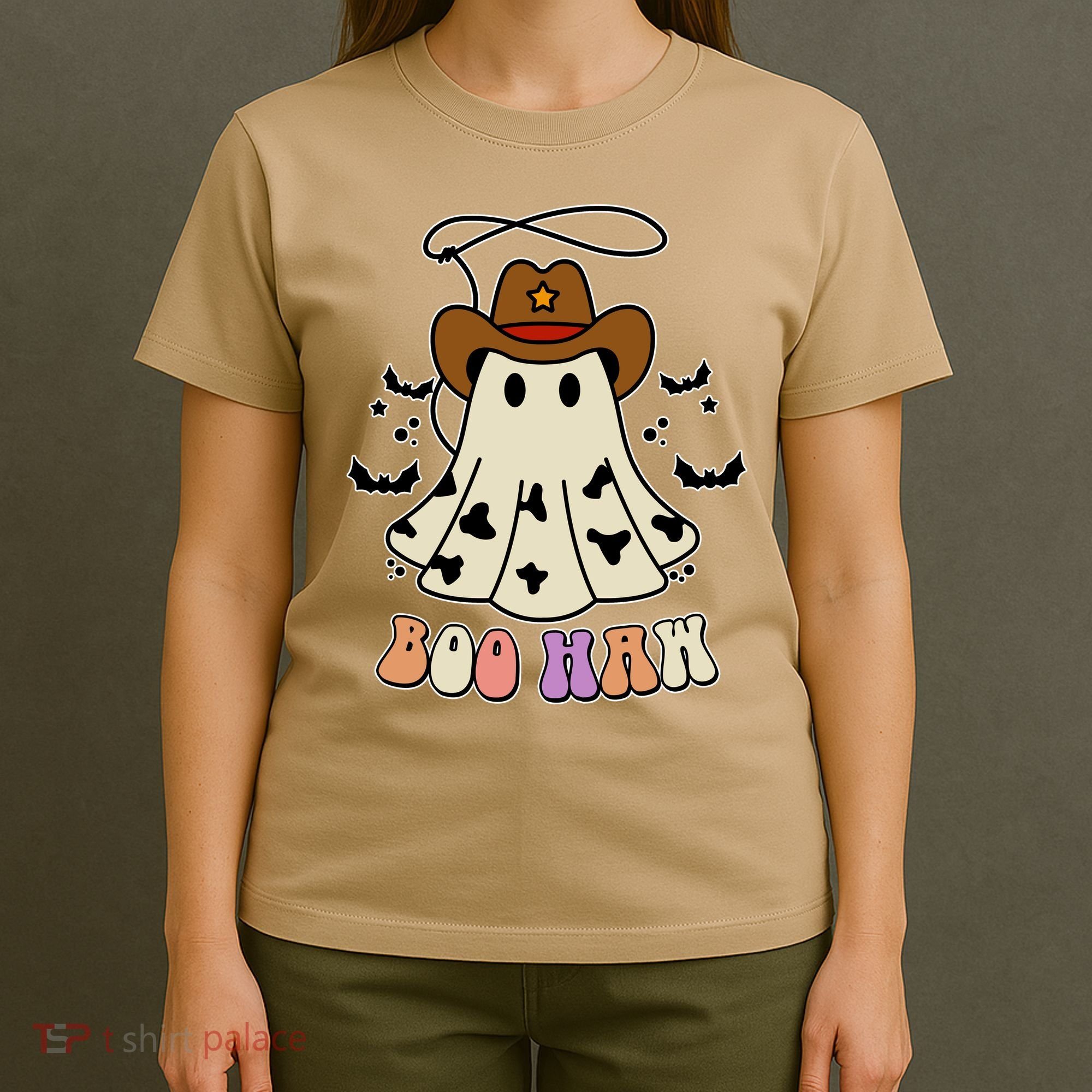 Boo Haw Ghost Western Cowboy Cowgirl Halloween T-Shirt