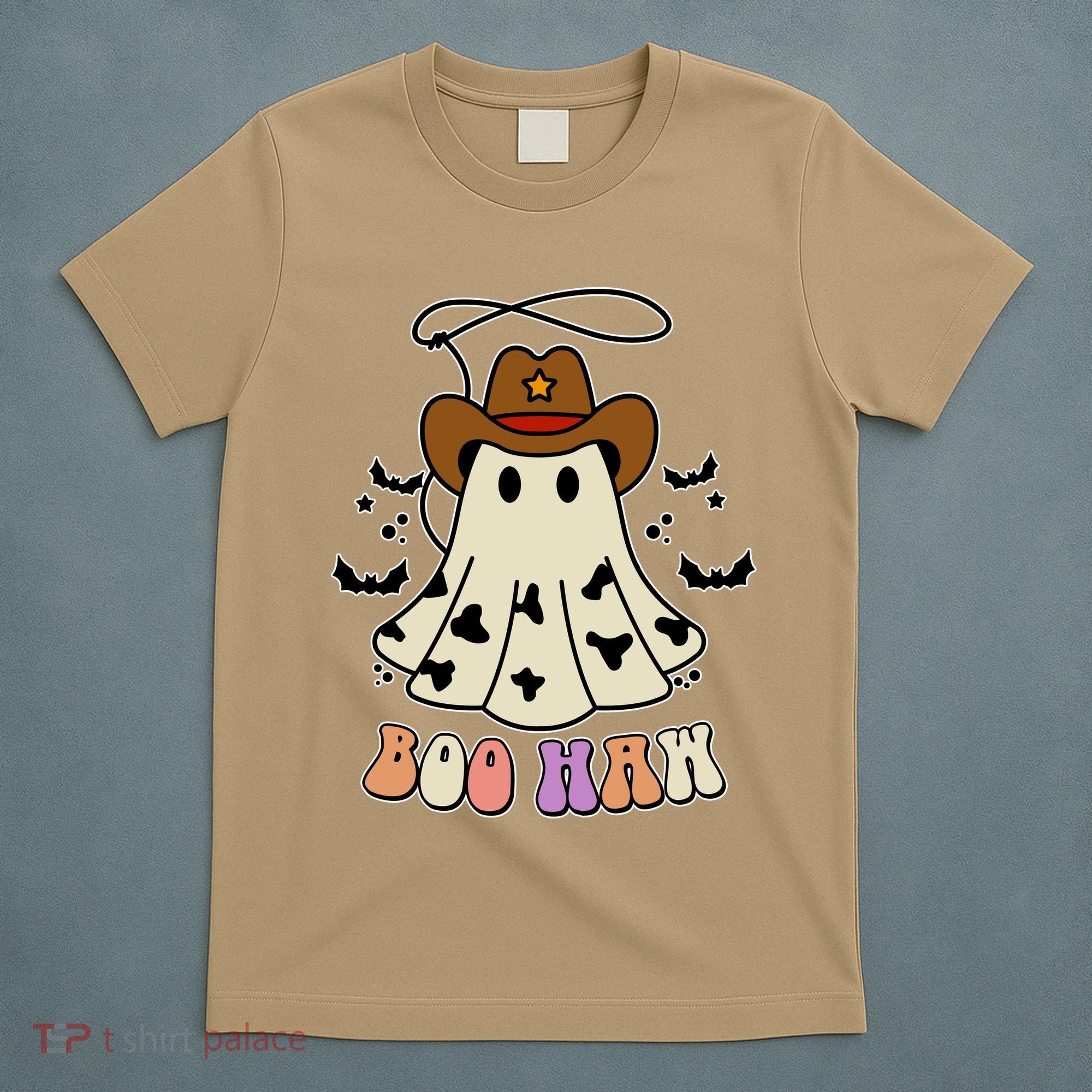 Boo Haw Ghost Western Cowboy Cowgirl Halloween T-Shirt