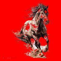 Beautiful Horse Graphic Horse Santa Hat thumb 1