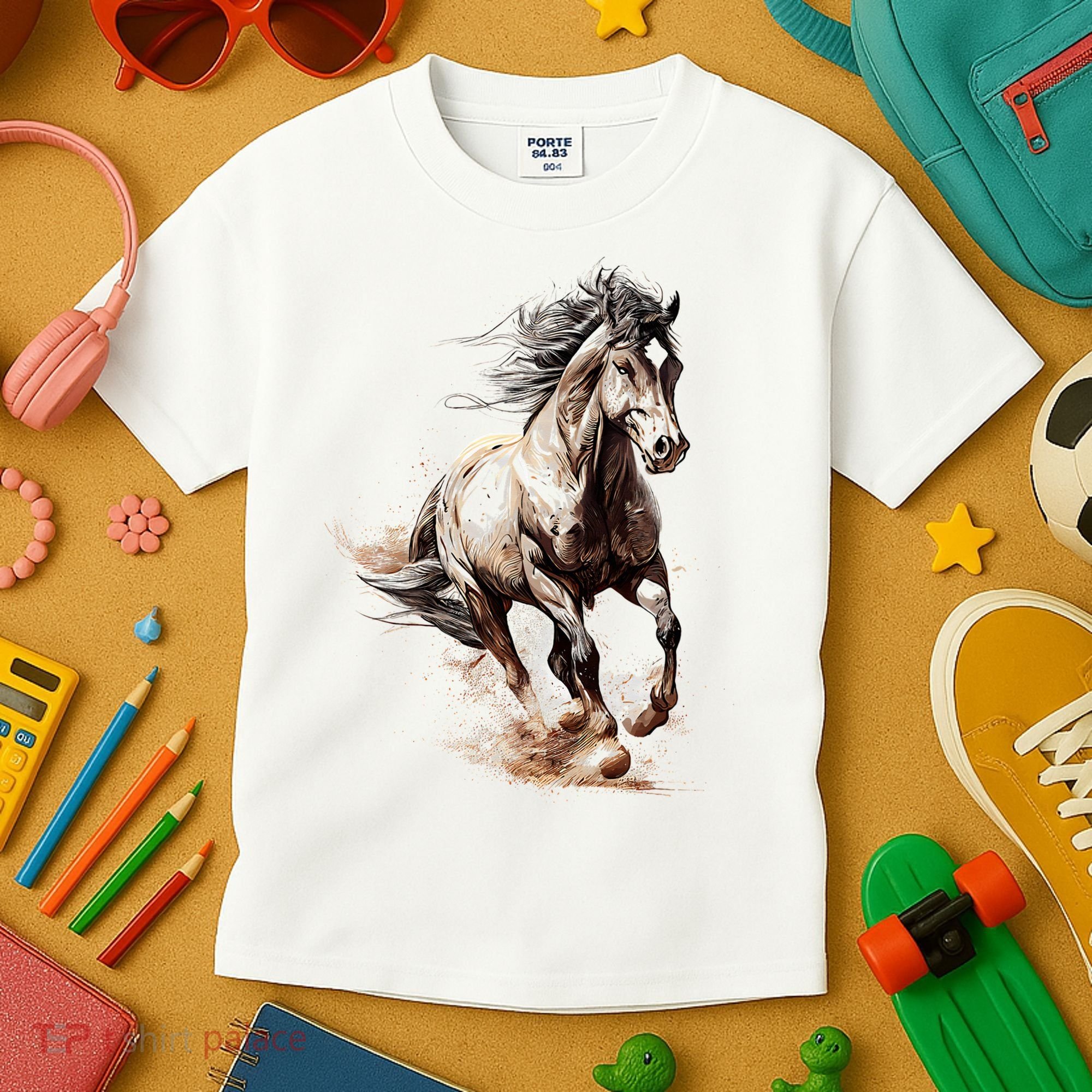 Beautiful Horse Graphic Horse Kids T-Shirt