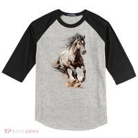 Beautiful Horse Graphic Horse funny animal Raglan Baseball Sleeve Shirt thumb 0