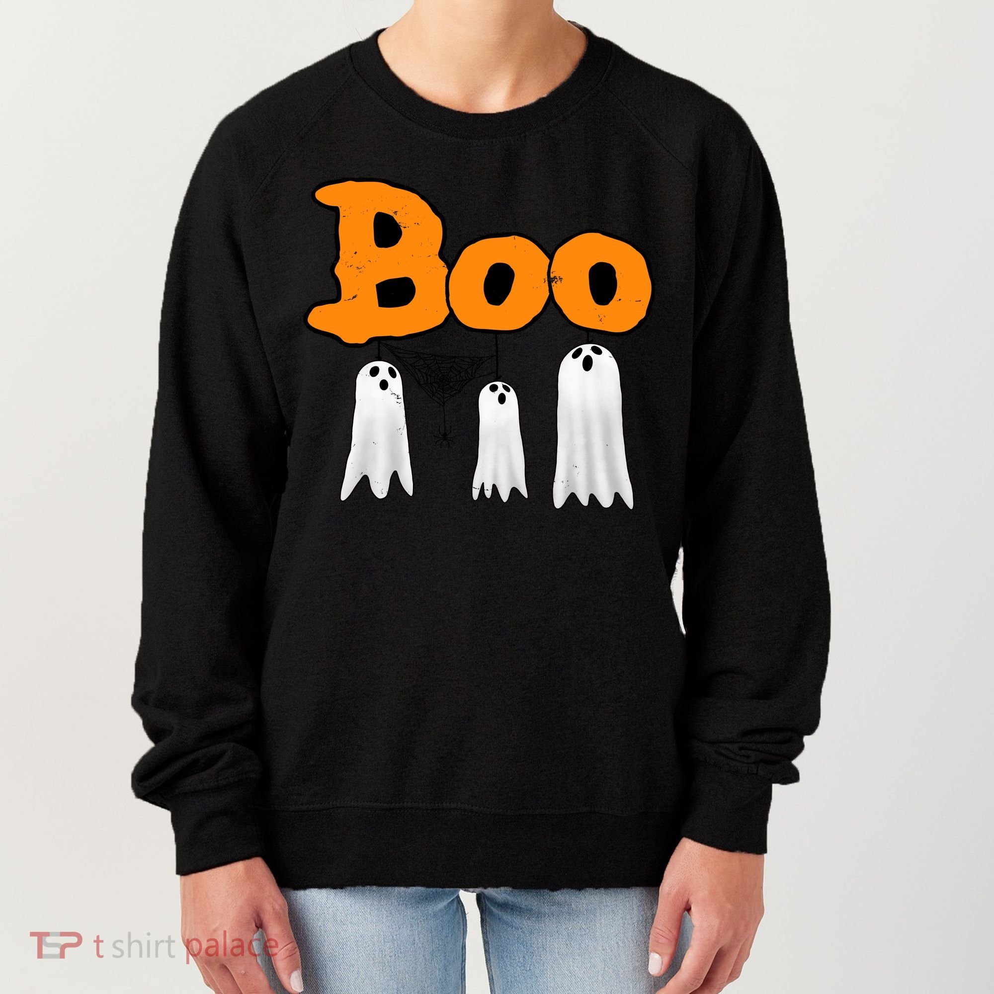 Boo Hanging Ghost Cute Funny Halloween Party Women's Sweatshirt