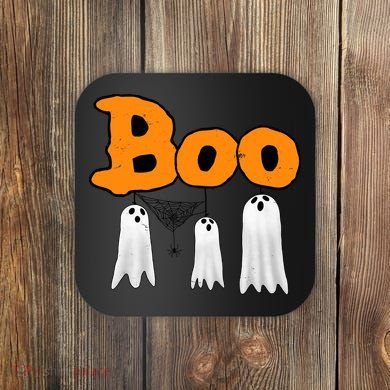 Boo Hanging Ghost Cute Funny Halloween Party Coaster