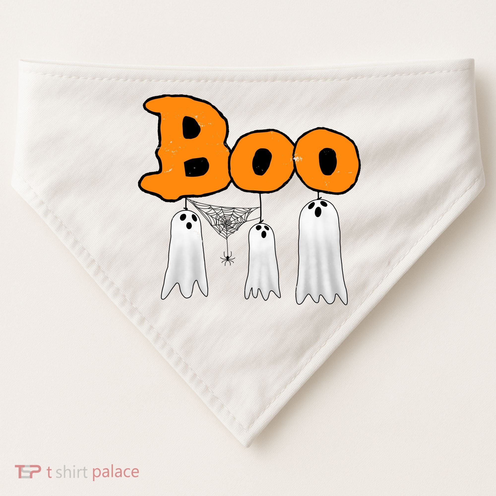 Boo Hanging Ghost Cute Funny Halloween Party USA-Made Doggie Bandana