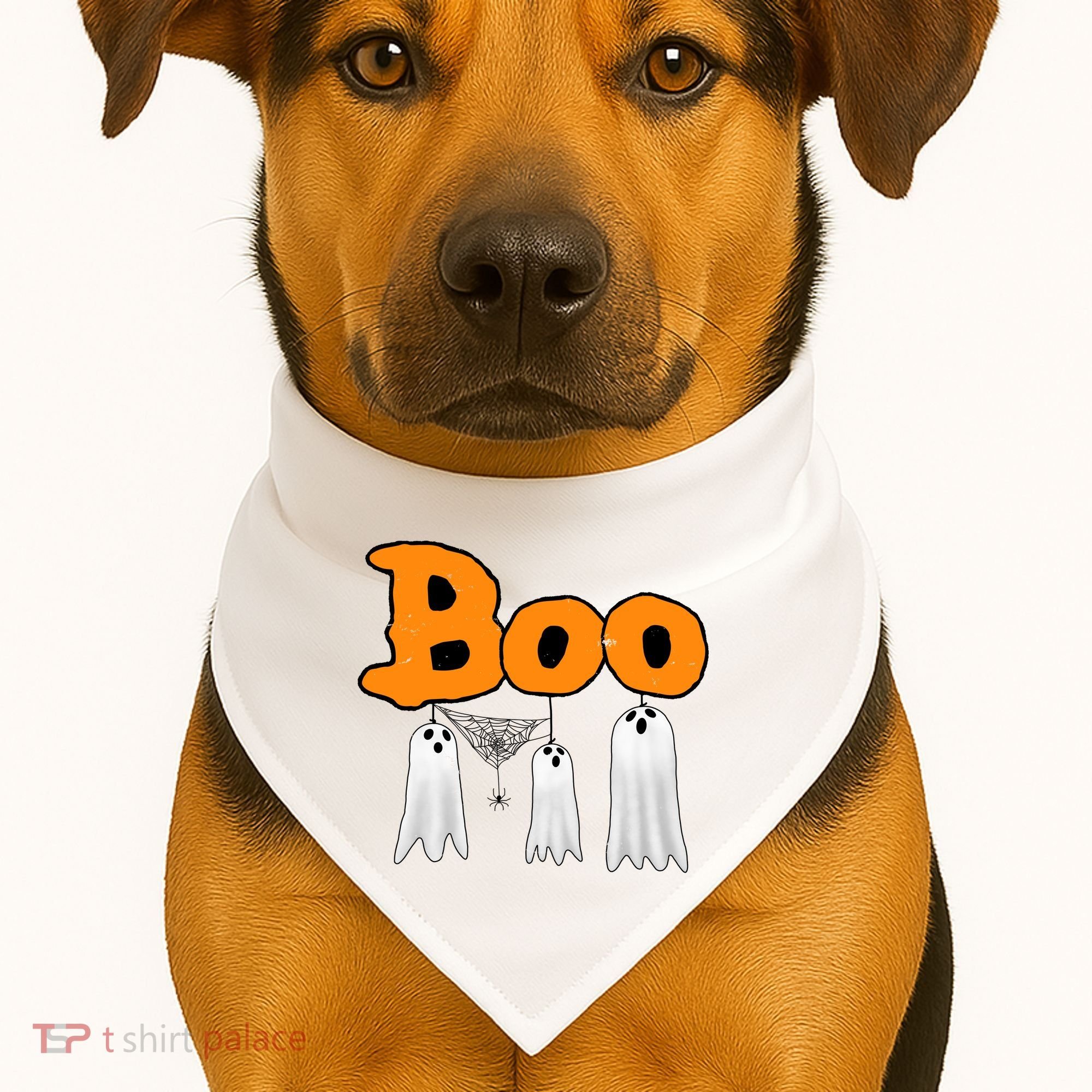 Boo Hanging Ghost Cute Funny Halloween Party USA-Made Doggie Bandana