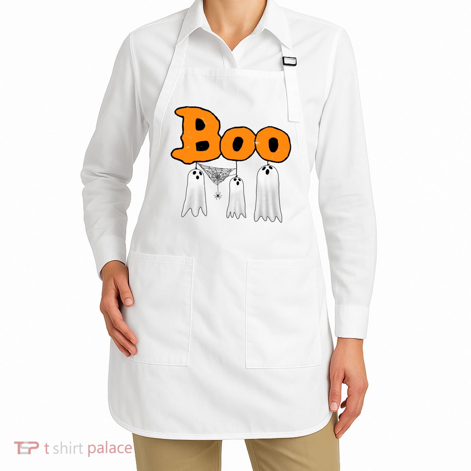 Boo Hanging Ghost Cute Funny Halloween Party Apron