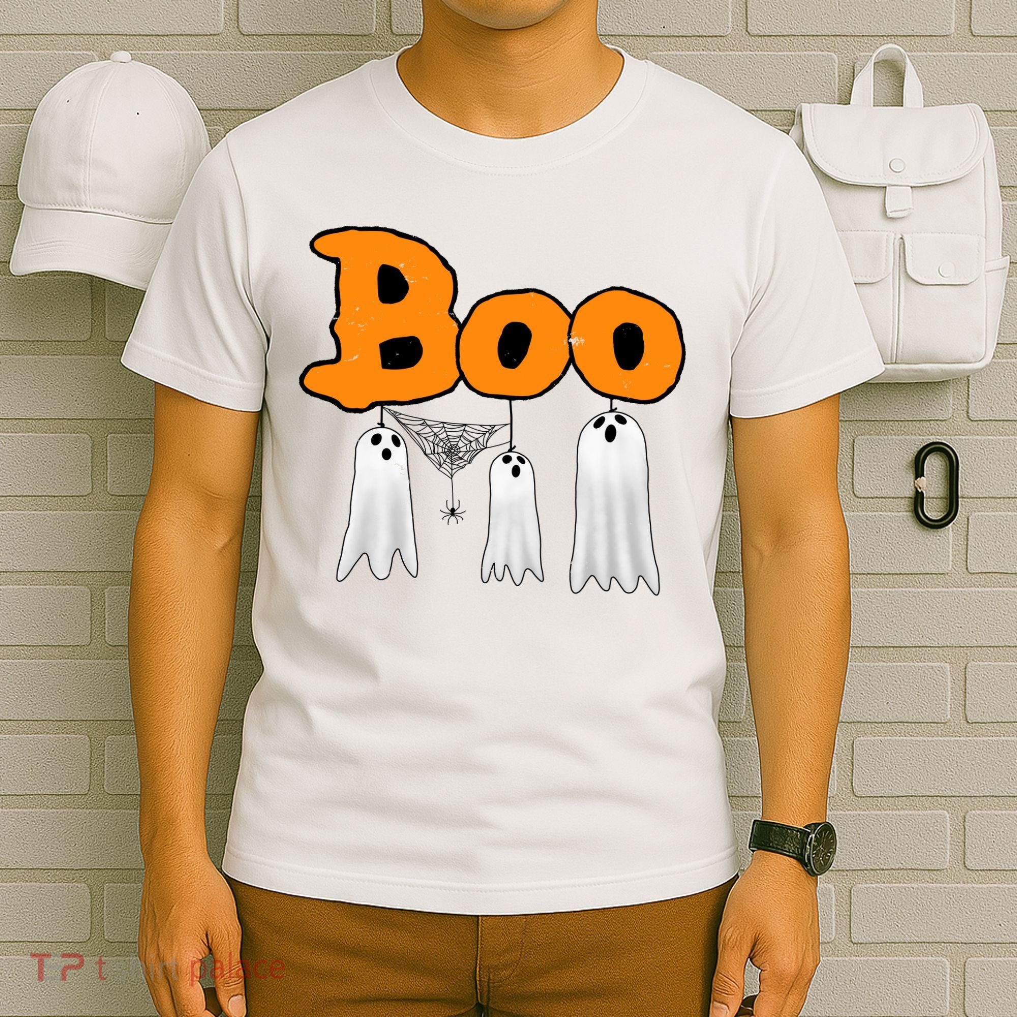 Boo Hanging Ghost Cute Funny Halloween Party T-Shirt
