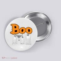 Boo Hanging Ghost Cute Funny Halloween Party Button thumb 0