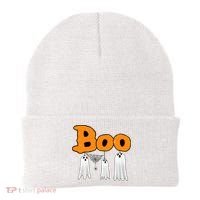 Boo Hanging Ghost Cute Funny Halloween Party Beanie thumb 0