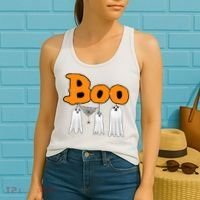 Boo Hanging Ghost Cute Funny Halloween Party Women's Tank Top thumb 2