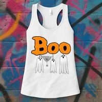 Boo Hanging Ghost Cute Funny Halloween Party Women's Tank Top thumb 3