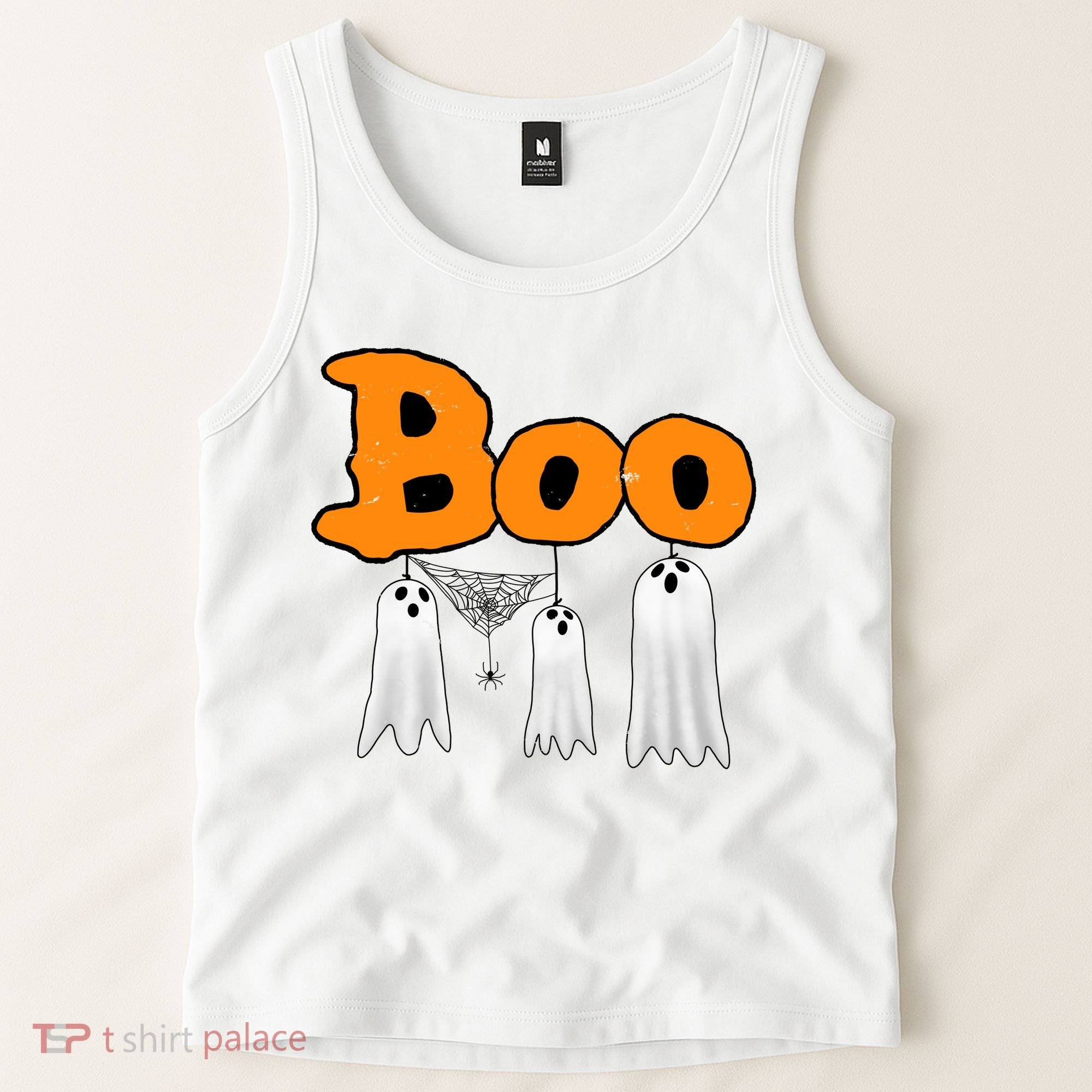 Boo Hanging Ghost Cute Funny Halloween Party Tank Top