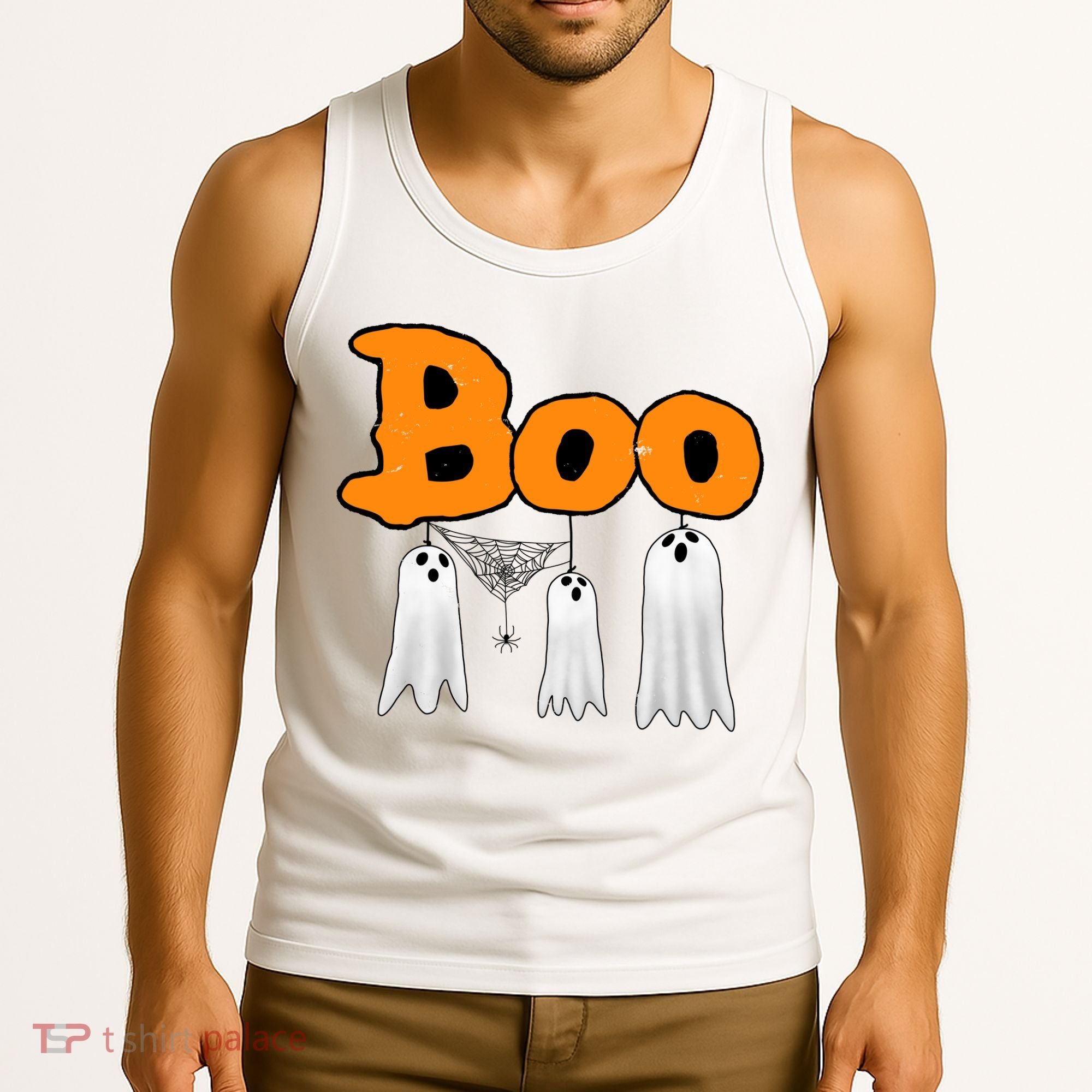 Boo Hanging Ghost Cute Funny Halloween Party Tank Top
